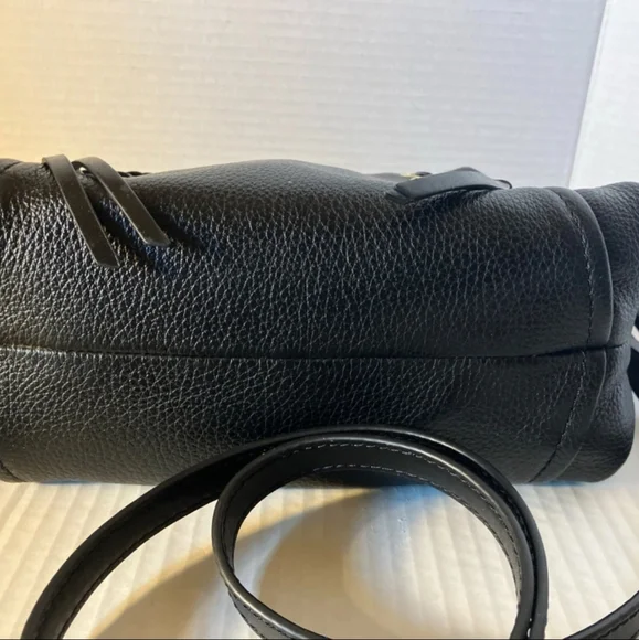 Michael Kors Sia Small Double Zip Crossbody Black Leather Handbag - Picture 7 of 11